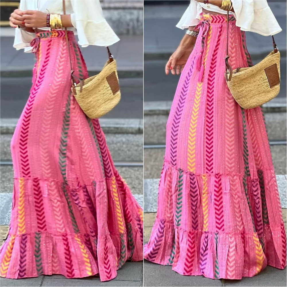 Pink Prism Maxi Skirt - Picture 1 of 9